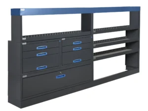 E-Flex hyllykkö vetolaatikoilla. Yleismalli