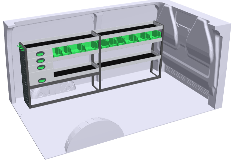 Transit Custom L2 23- Hyllykkö laatikostolla