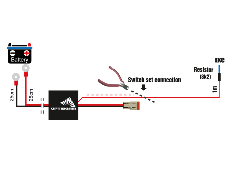 Kytkentäsarja yhdelle valolle DT2