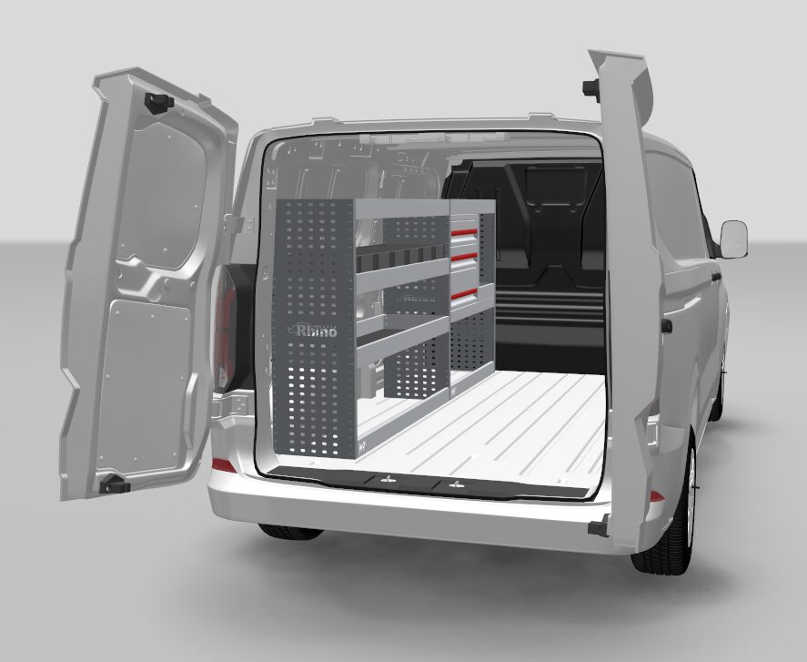 Rhino MR4 hylly laatikostoilla VW Transporter T7 L2H1