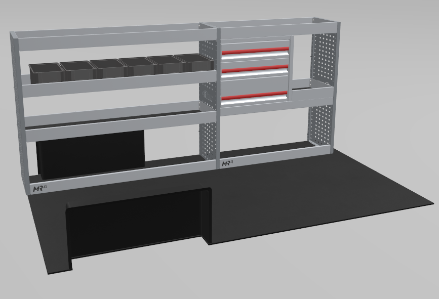 Rhino MR4 hylly laatikostoilla VW Transporter T7 L2H1 - Image 3