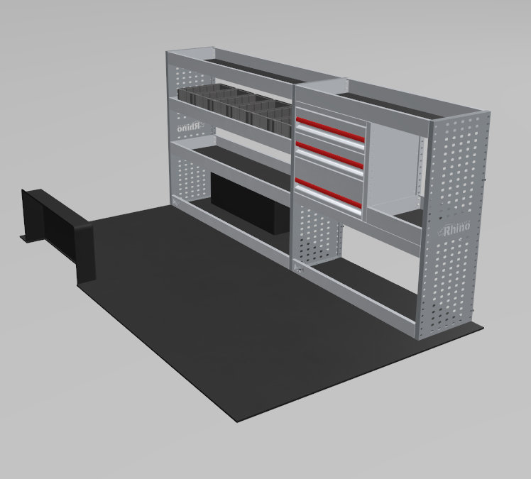 Rhino MR4 hylly laatikostoilla VW Transporter T7 L2H1 - Image 5